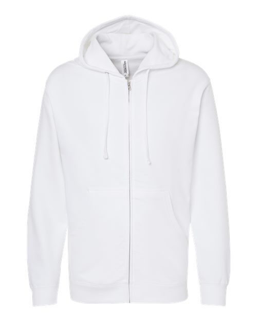 Independent Trading Co. SS4500Z Midweight Full-Zip Hooded Sweatshirt #color_White