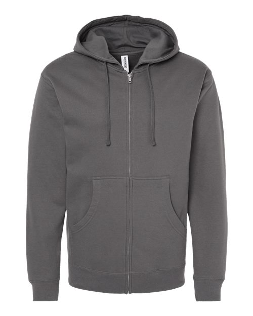 Independent Trading Co. SS4500Z Midweight Full-Zip Hooded Sweatshirt #color_Charcoal