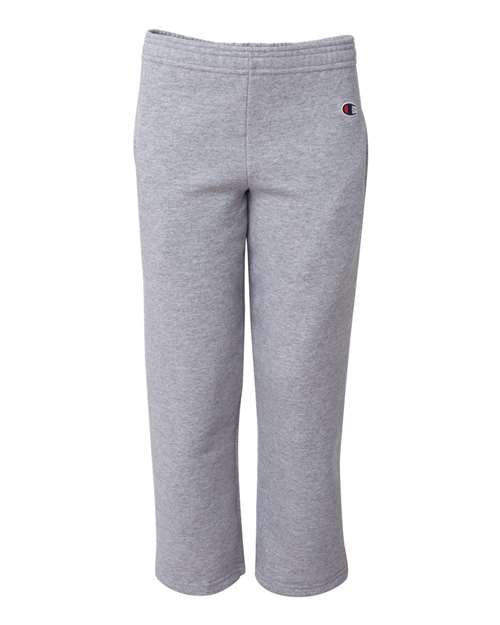 Champion P890 Youth Double Dry Eco Open-Bottom Fleece Pant #color_LIGHT STEEL