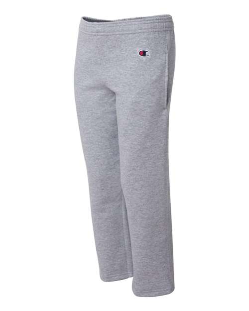 Champion P890 Youth Double Dry Eco Open-Bottom Fleece Pant #color_LIGHT STEEL