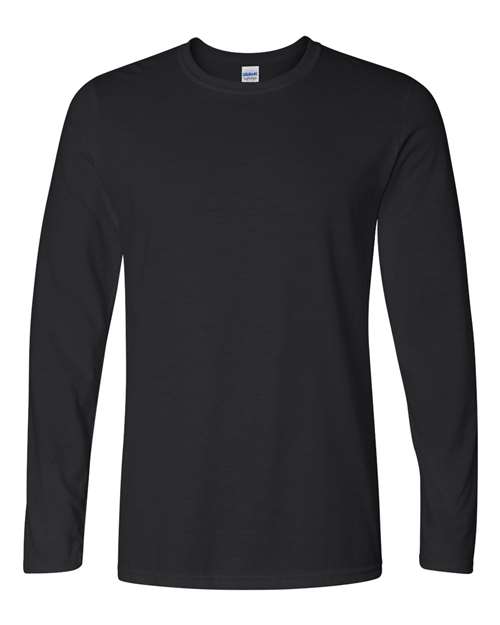 Gildan G644 Adult Softstyle Long-Sleeve T-Shirt #color_BLACK