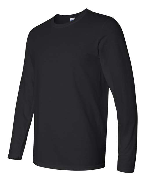 Gildan G644 Adult Softstyle Long-Sleeve T-Shirt #color_BLACK