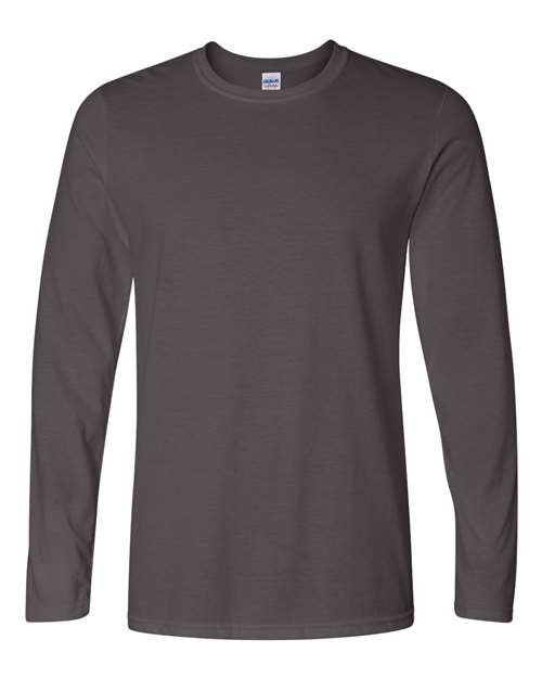 Gildan G644 Adult Softstyle Long-Sleeve T-Shirt #color_CHARCOAL