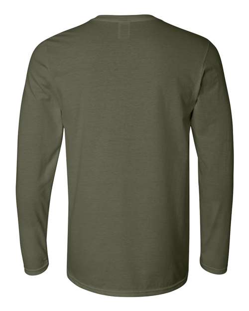 Gildan G644 Adult Softstyle Long-Sleeve T-Shirt #color_MILITARY GREEN