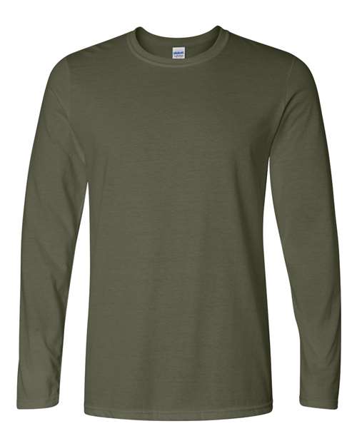 Gildan G644 Adult Softstyle Long-Sleeve T-Shirt #color_MILITARY GREEN
