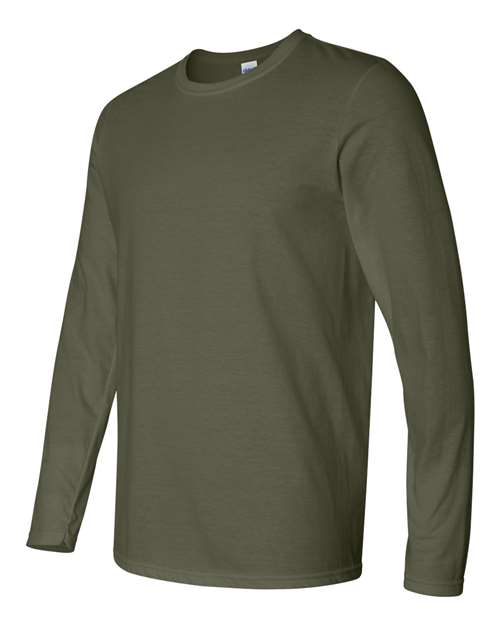 Gildan G644 Adult Softstyle Long-Sleeve T-Shirt #color_MILITARY GREEN
