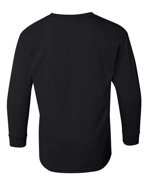Gildan G540B Youth Heavy Cotton Long-Sleeve T-Shirt #color_BLACK