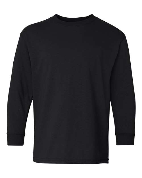 Gildan G540B Youth Heavy Cotton Long-Sleeve T-Shirt #color_BLACK