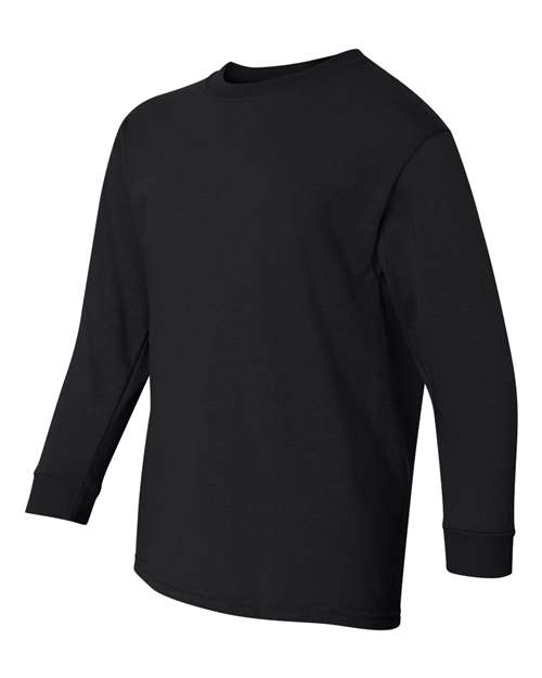 Gildan G540B Youth Heavy Cotton Long-Sleeve T-Shirt #color_BLACK