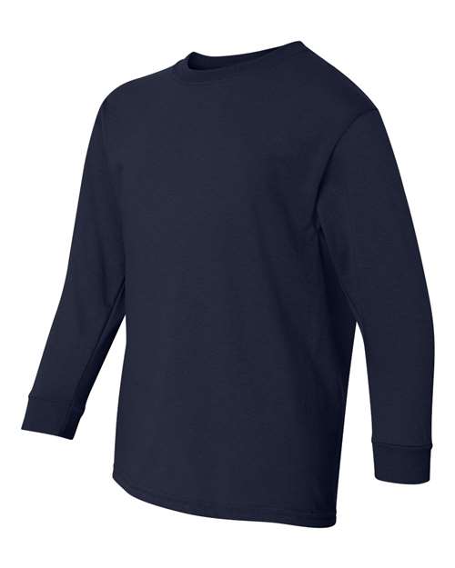 Gildan G540B Youth Heavy Cotton Long-Sleeve T-Shirt #color_NAVY