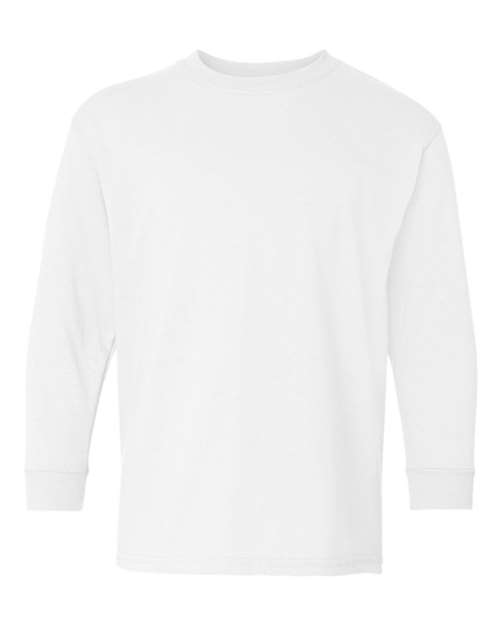 Gildan G540B Youth Heavy Cotton Long-Sleeve T-Shirt #color_WHITE