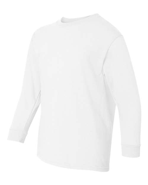 Gildan G540B Youth Heavy Cotton Long-Sleeve T-Shirt #color_WHITE