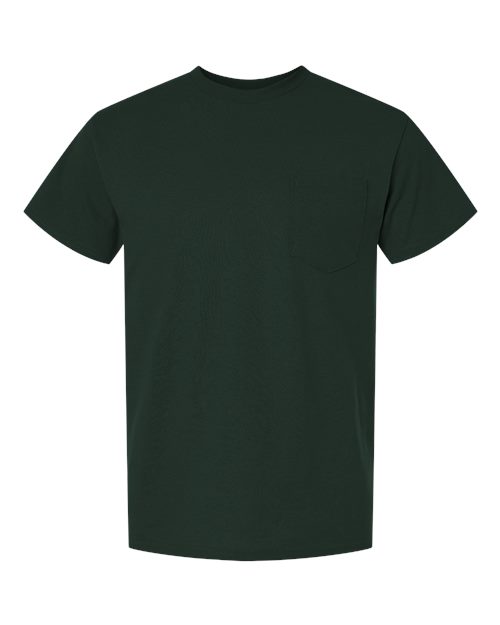 Gildan G830 Adult 50/50 Pocket T-Shirt #color_FOREST GREEN