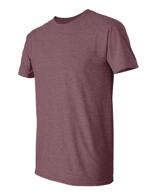 Gildan G640 Adult Softstyle 4.5 oz T-Shirt #color_HEATHER MAROON