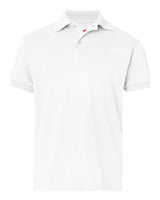 Hanes 054Y Youth 50/50 EcoSmart Jersey Knit Polo #color_WHITE