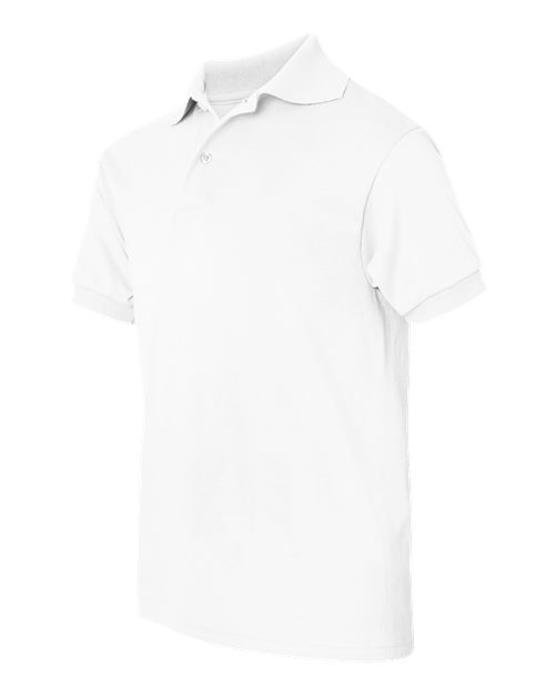 Hanes 054Y Youth 50/50 EcoSmart Jersey Knit Polo #color_WHITE