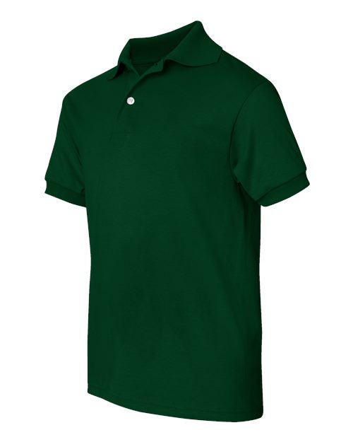 Hanes 054Y Youth 50/50 EcoSmart Jersey Knit Polo #color_DEEP FOREST