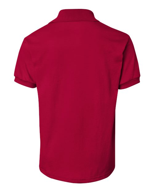 Hanes 054Y Youth 50/50 EcoSmart Jersey Knit Polo #color_DEEP RED