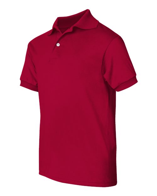 Hanes 054Y Youth 50/50 EcoSmart Jersey Knit Polo #color_DEEP RED