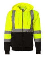 Kishigo JS102-103 Hi-Vis Full-Zip Hooded Sweatshirt #color_Lime