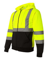 Kishigo JS102-103 Hi-Vis Full-Zip Hooded Sweatshirt #color_Lime
