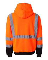 Kishigo JS102-103 Hi-Vis Full-Zip Hooded Sweatshirt #color_Orange