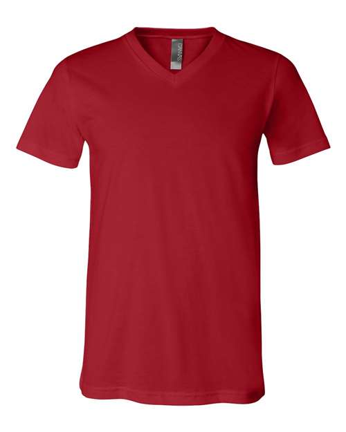 Bella + Canvas 3005 Unisex Jersey Short-Sleeve V-Neck T-Shirt #color_CANVAS RED