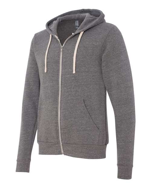Bella + Canvas 3909 Unisex Triblend Sponge Fleece Full-Zip Hoodie #color_GREY TRIBLEND