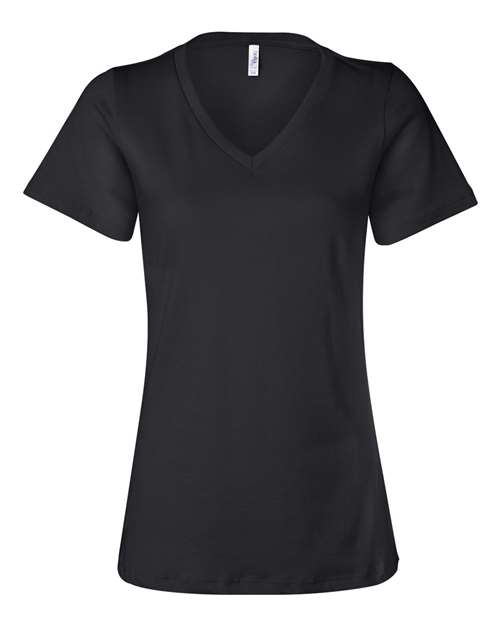 Bella + Canvas 6405 Ladies' Relaxed Jersey V-Neck T-Shirt #color_BLACK