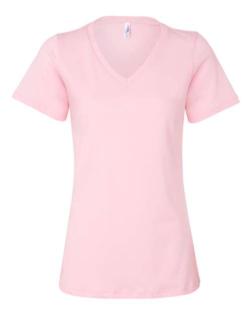 Bella + Canvas 6405 Ladies' Relaxed Jersey V-Neck T-Shirt #color_PINK