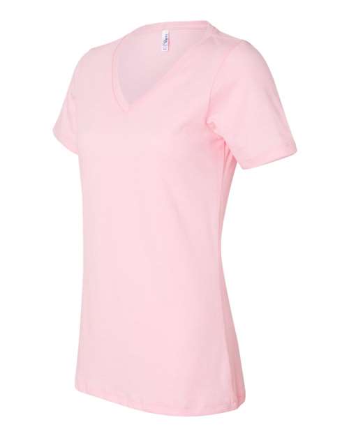Bella + Canvas 6405 Ladies' Relaxed Jersey V-Neck T-Shirt #color_PINK