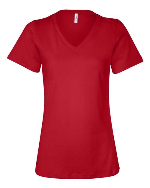 Bella + Canvas 6405 Ladies' Relaxed Jersey V-Neck T-Shirt #color_RED