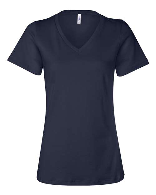 Bella + Canvas 6405 Ladies' Relaxed Jersey V-Neck T-Shirt #color_NAVY