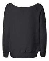Bella + Canvas 7501 Ladies' Sponge Fleece Wide Neck Sweatshirt #color_SOLID BLK TRBLND