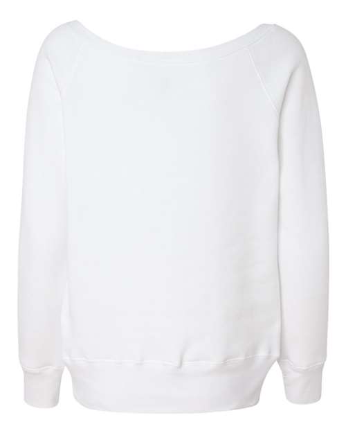 Bella + Canvas 7501 Ladies' Sponge Fleece Wide Neck Sweatshirt #color_SOLID WHT TRBLND