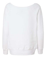 Bella + Canvas 7501 Ladies' Sponge Fleece Wide Neck Sweatshirt #color_SOLID WHT TRBLND