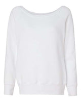 Bella + Canvas 7501 Ladies' Sponge Fleece Wide Neck Sweatshirt #color_SOLID WHT TRBLND
