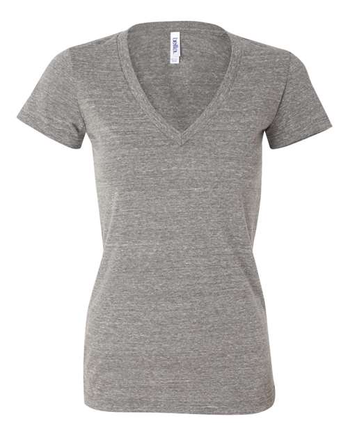 Bella + Canvas 8435 Ladies' Triblend Short-Sleeve Deep V-Neck T-Shirt #color_GREY TRIBLEND