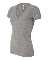Bella + Canvas 8435 Ladies' Triblend Short-Sleeve Deep V-Neck T-Shirt #color_GREY TRIBLEND