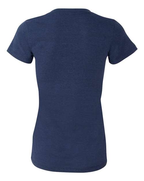 Bella + Canvas 8435 Ladies' Triblend Short-Sleeve Deep V-Neck T-Shirt #color_NAVY TRIBLEND