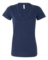 Bella + Canvas 8435 Ladies' Triblend Short-Sleeve Deep V-Neck T-Shirt #color_NAVY TRIBLEND