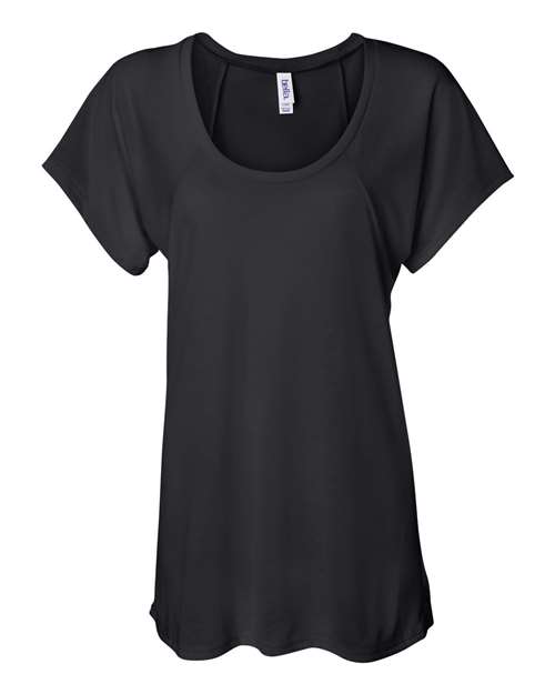 Bella + Canvas B8801 Ladies' Flowy Raglan T-Shirt #color_BLACK