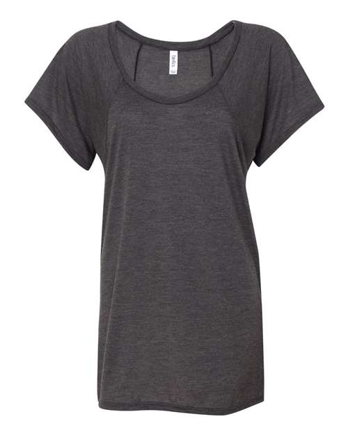Bella + Canvas B8801 Ladies' Flowy Raglan T-Shirt #color_DRK GREY HEATHER