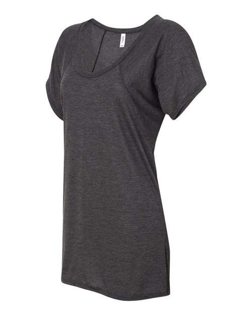 Bella + Canvas B8801 Ladies' Flowy Raglan T-Shirt #color_DRK GREY HEATHER