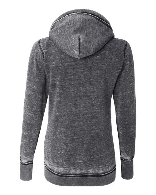 J America JA8913 Ladies' Zen Full-Zip Fleece Hooded Sweatshirt #color_DARK SMOKE