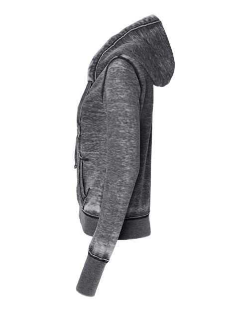 J America JA8913 Ladies' Zen Full-Zip Fleece Hooded Sweatshirt #color_DARK SMOKE