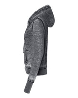 J America JA8913 Ladies' Zen Full-Zip Fleece Hooded Sweatshirt #color_DARK SMOKE