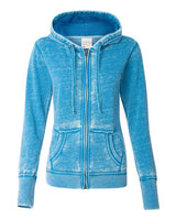 J America JA8913 Ladies' Zen Full-Zip Fleece Hooded Sweatshirt #color_OCEANBERRY
