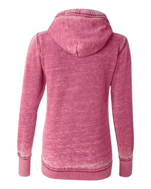 J America JA8913 Ladies' Zen Full-Zip Fleece Hooded Sweatshirt #color_WILDBERRY
