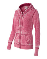 J America JA8913 Ladies' Zen Full-Zip Fleece Hooded Sweatshirt #color_WILDBERRY